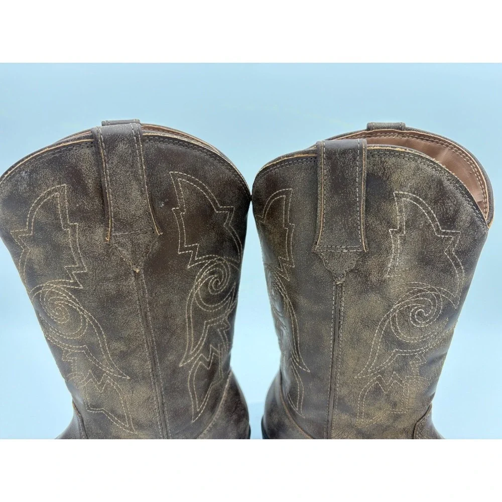 KIDS‎ COWBOY BOOTS Western Shoe Little Boy Girl Pointed Toe Brown Youth 5